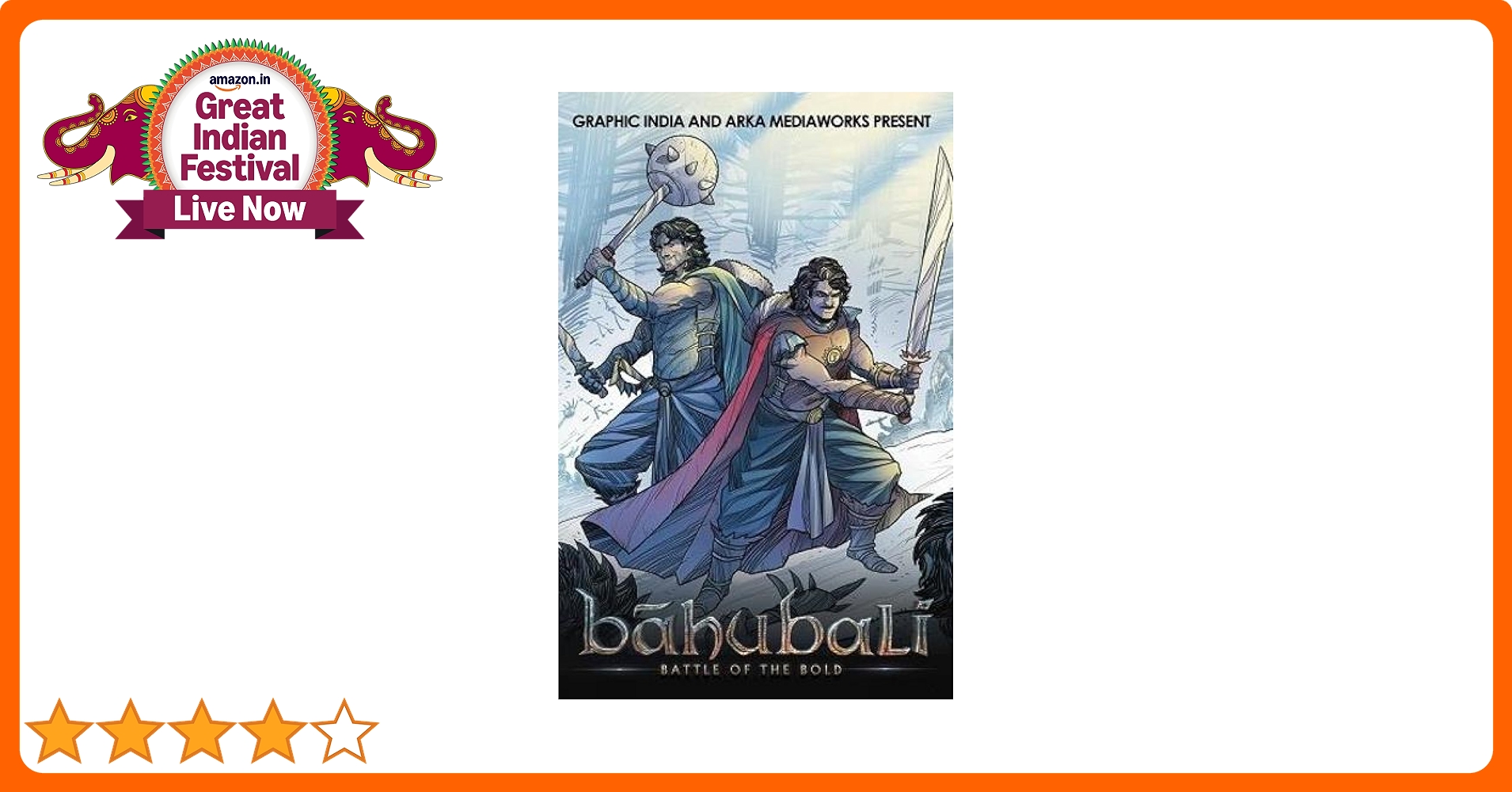 【レア】漫画/Baahubali バーフバリ「バトル・オブ・ザ・ボールド」※英語 Buy Bāhubali: Battle of the Bold Book Online at Low Prices